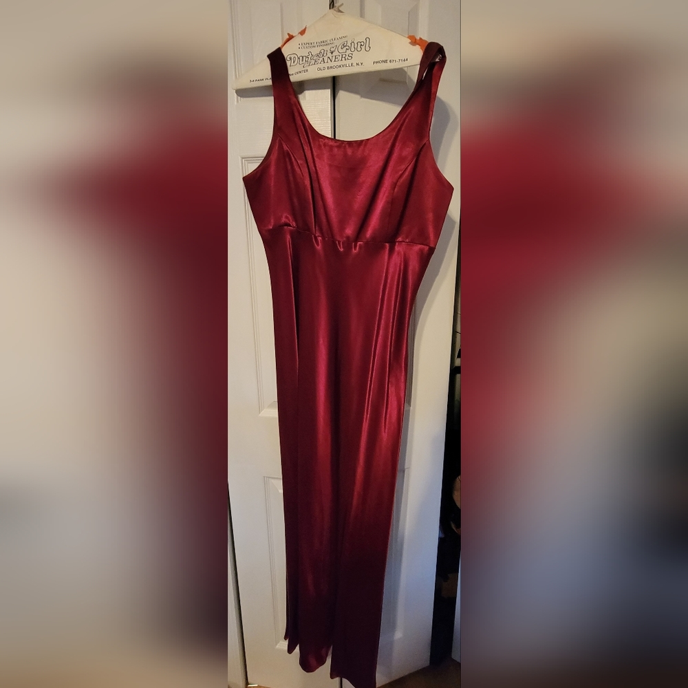 Wine color silk dress